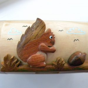Handcrafted Wooden Red Squirrel Money Box / Treasure Chest