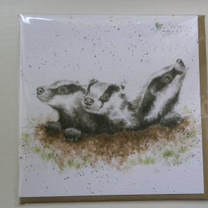 Wrendale Designs - The First Adventure - Badger Cubs - Greeting Card
