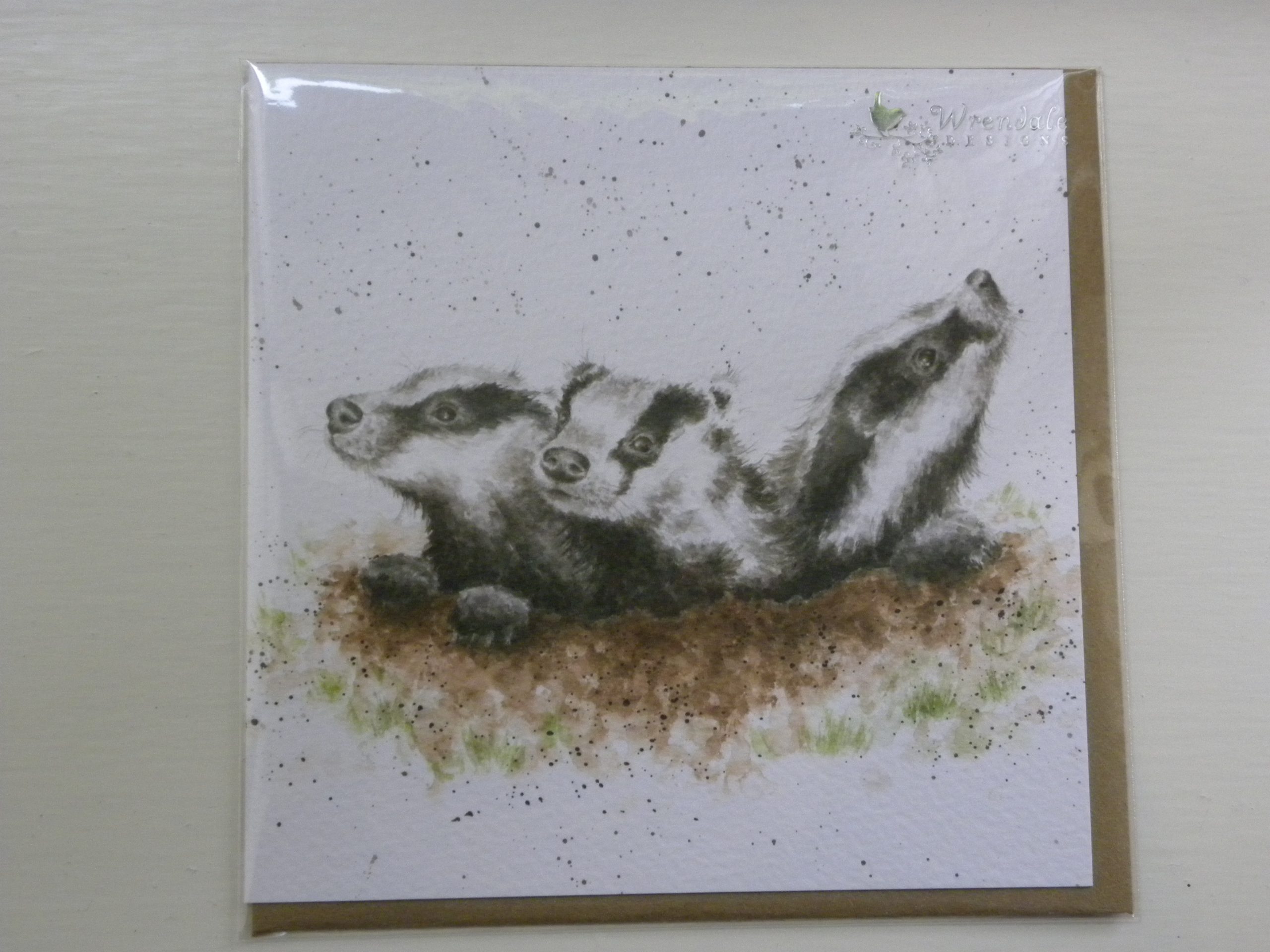 Wrendale Designs - The First Adventure - Badger Cubs - Greeting Card