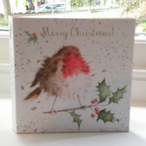 Wrendale Designs - 8 x Foiled Luxury Christmas Cards - The Jolly Robin