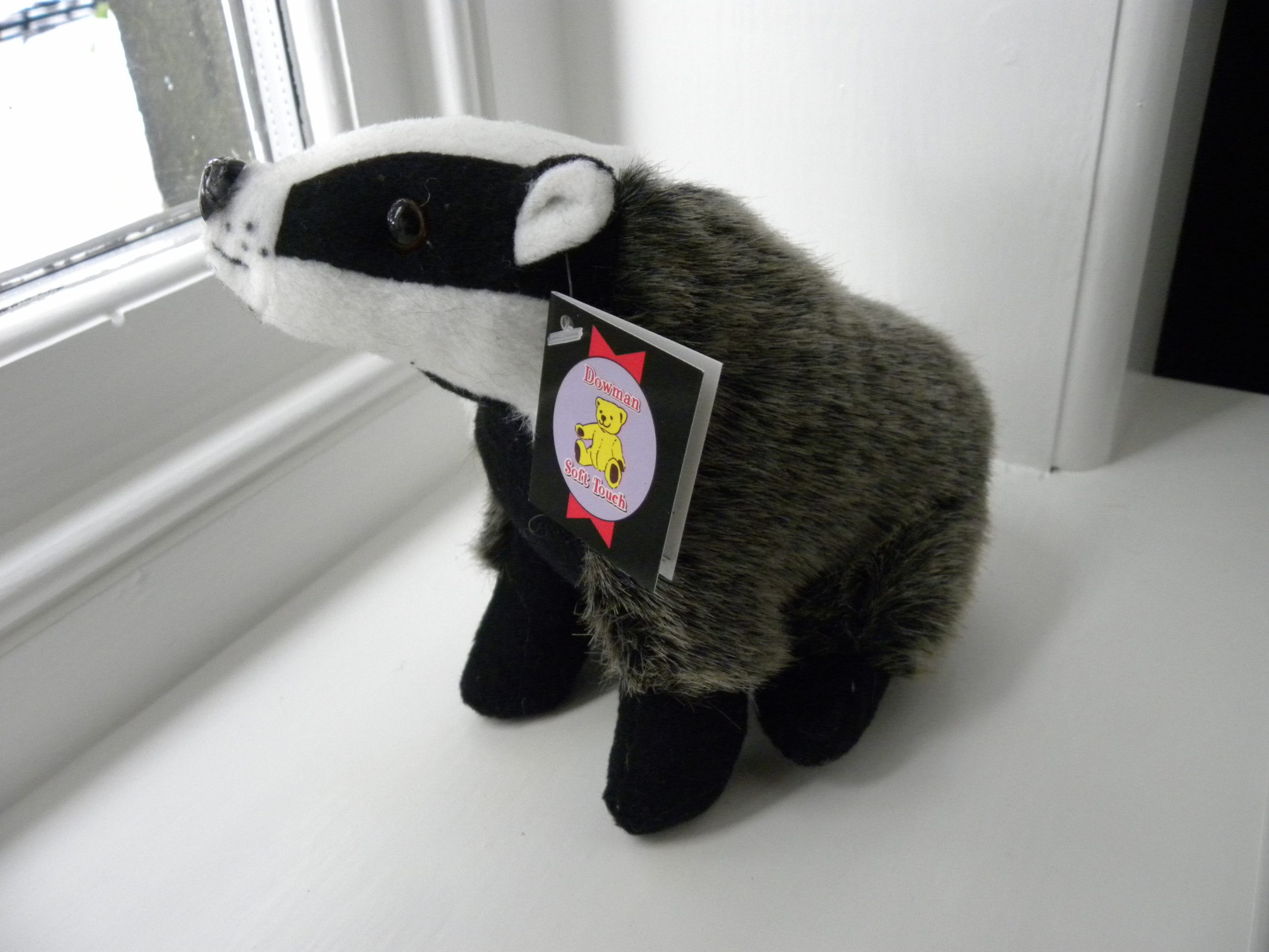 Medium Plush Sitting Badger Toy Teddy - 23cm
