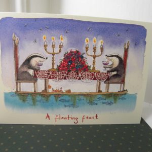 Badger Christmas Card - A Floating Feast