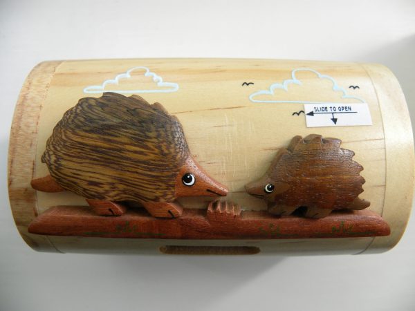 Handcrafted Wooden Hedgehog Money Box / Treasure Chest