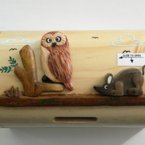 Handcrafted Wooden Tawny Owl Money Box / Treasure Chest