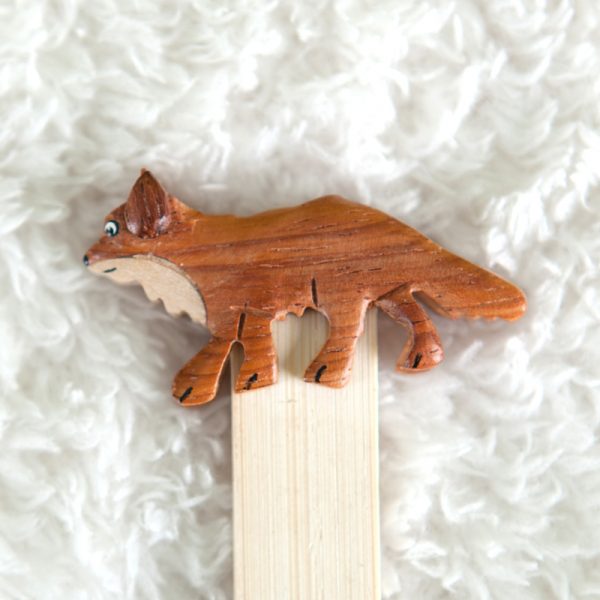 Handcrafted Wooden Red Fox Bookmark