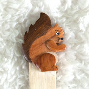 Handcrafted Wooden Red Squirrel Bookmark