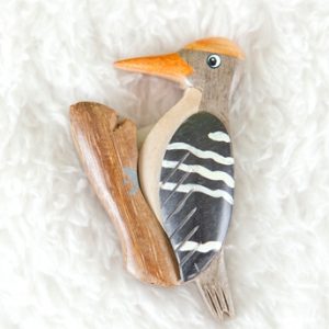 Handcrafted Wooden Great Spotted Woodpecker Magnet